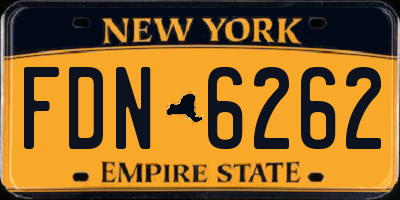 NY license plate FDN6262