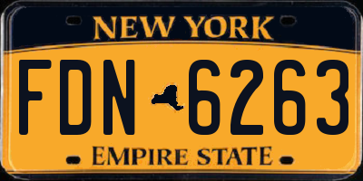 NY license plate FDN6263