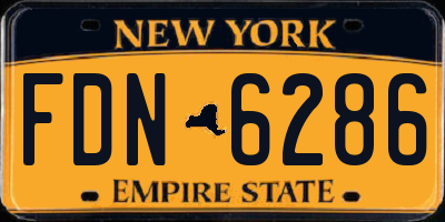 NY license plate FDN6286