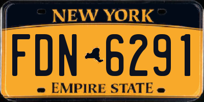NY license plate FDN6291
