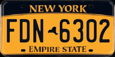 NY license plate FDN6302