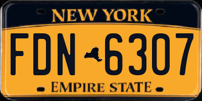 NY license plate FDN6307