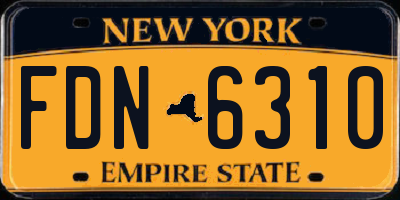 NY license plate FDN6310