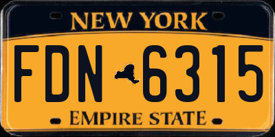 NY license plate FDN6315
