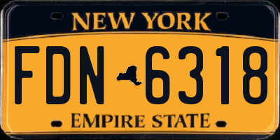 NY license plate FDN6318