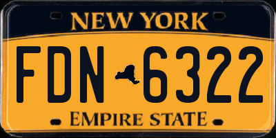 NY license plate FDN6322