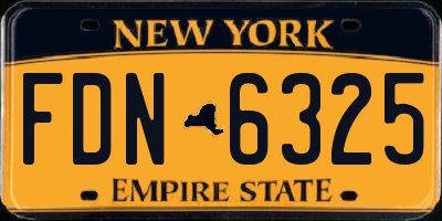 NY license plate FDN6325