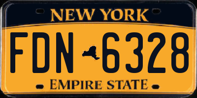 NY license plate FDN6328