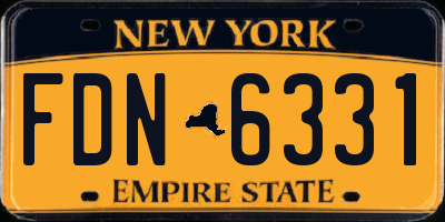 NY license plate FDN6331