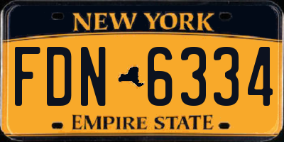 NY license plate FDN6334