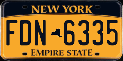 NY license plate FDN6335