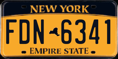 NY license plate FDN6341