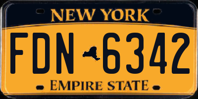 NY license plate FDN6342