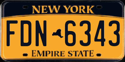 NY license plate FDN6343