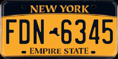 NY license plate FDN6345