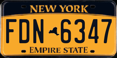 NY license plate FDN6347
