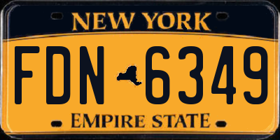 NY license plate FDN6349