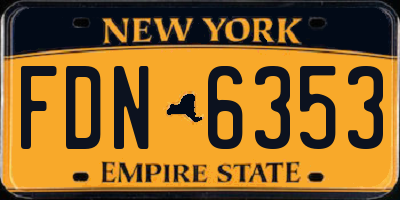 NY license plate FDN6353