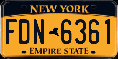 NY license plate FDN6361