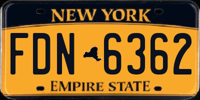 NY license plate FDN6362