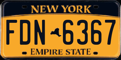 NY license plate FDN6367