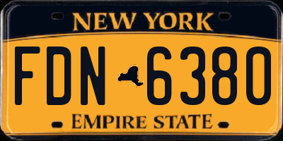 NY license plate FDN6380