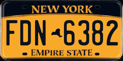 NY license plate FDN6382