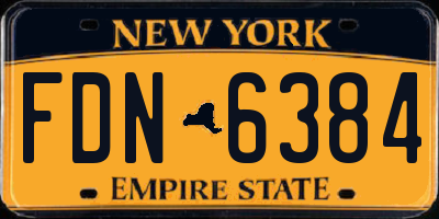 NY license plate FDN6384