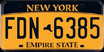 NY license plate FDN6385