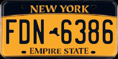 NY license plate FDN6386