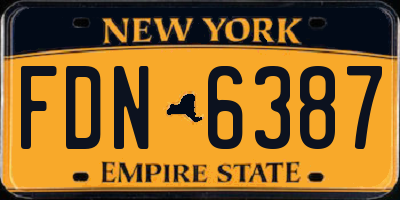 NY license plate FDN6387
