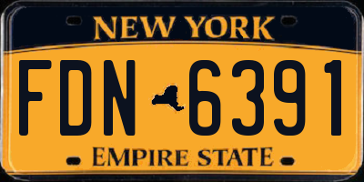 NY license plate FDN6391