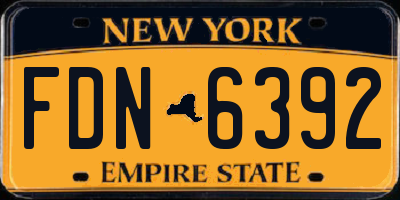 NY license plate FDN6392