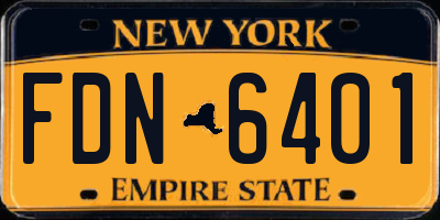 NY license plate FDN6401