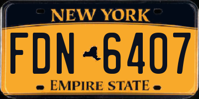 NY license plate FDN6407