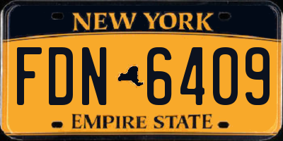 NY license plate FDN6409