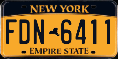 NY license plate FDN6411