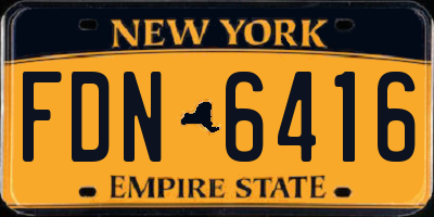 NY license plate FDN6416