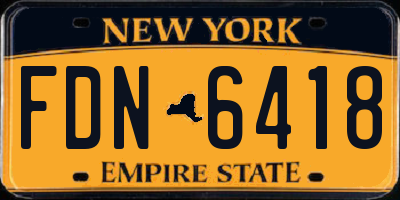 NY license plate FDN6418