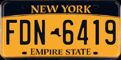 NY license plate FDN6419