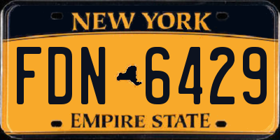 NY license plate FDN6429
