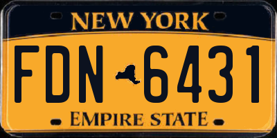 NY license plate FDN6431