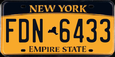 NY license plate FDN6433