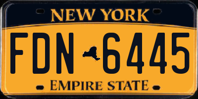 NY license plate FDN6445