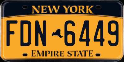 NY license plate FDN6449