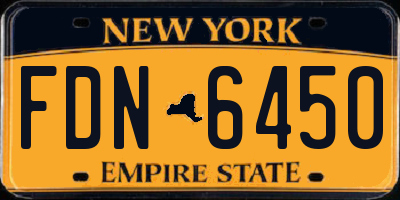 NY license plate FDN6450