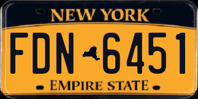NY license plate FDN6451