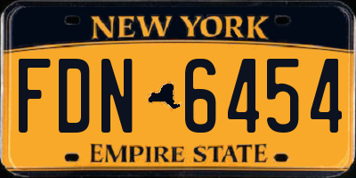 NY license plate FDN6454