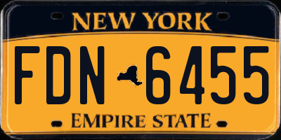 NY license plate FDN6455