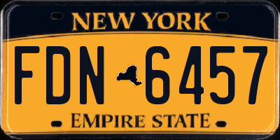 NY license plate FDN6457